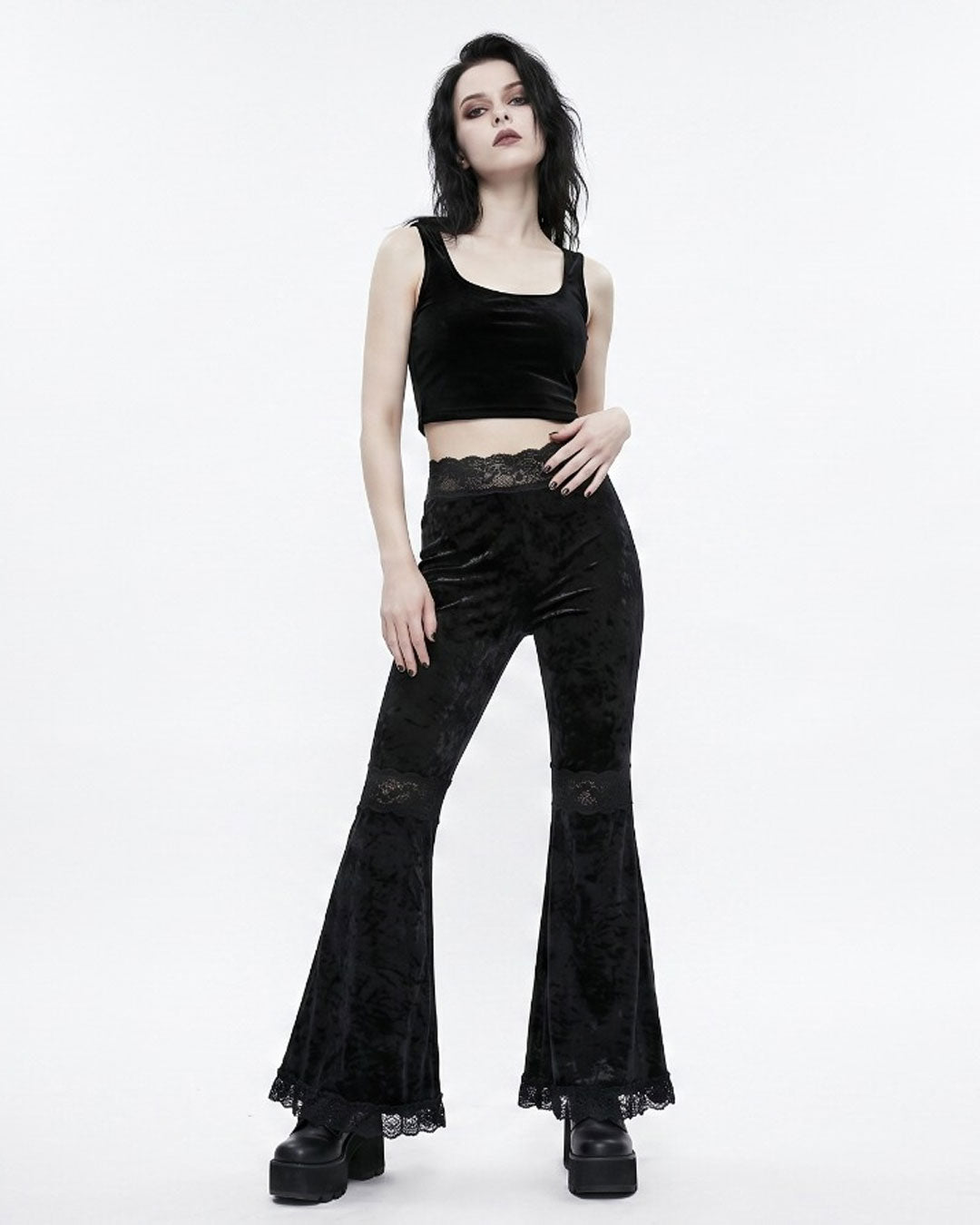 Women’s Sexy Lace Flare Pants – Aesthetic Sheer & Stylish Design