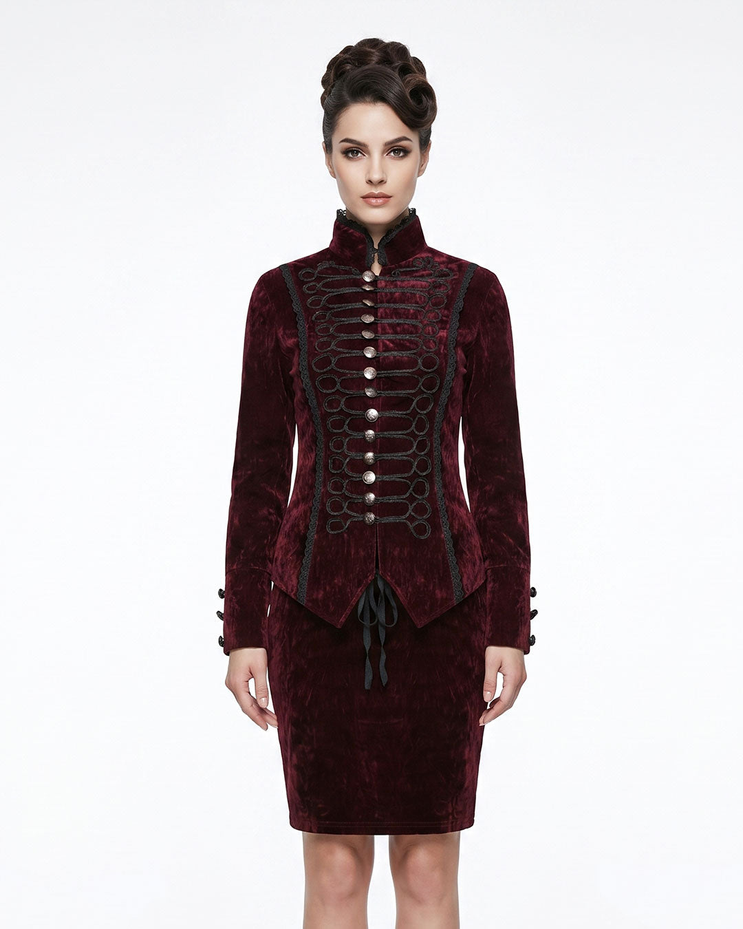 Women’s Maroon Velvet Goth Victorian Tailcoat