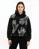 Black Glow Hands Graphic Hoodie – Unisex Streetwear