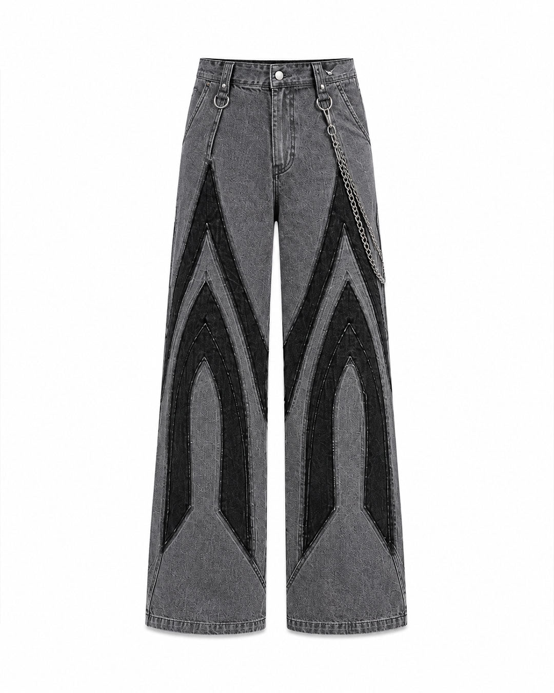 Gothic Cathedral Denim Suit – Men’s Double Denim Jacket & Wide Leg Jeans Set
