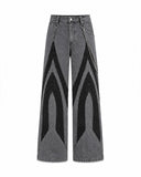 Gothic Cathedral Denim Suit – Men’s Double Denim Jacket & Wide Leg Jeans Set