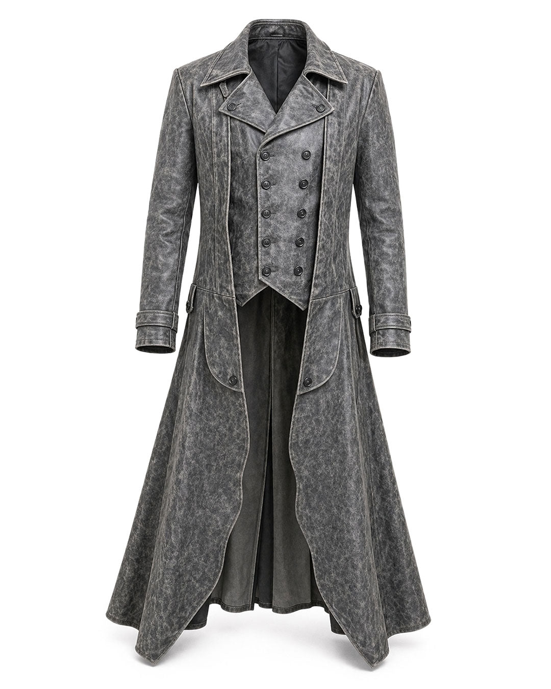 Men’s Distressed Gothic Long Coat