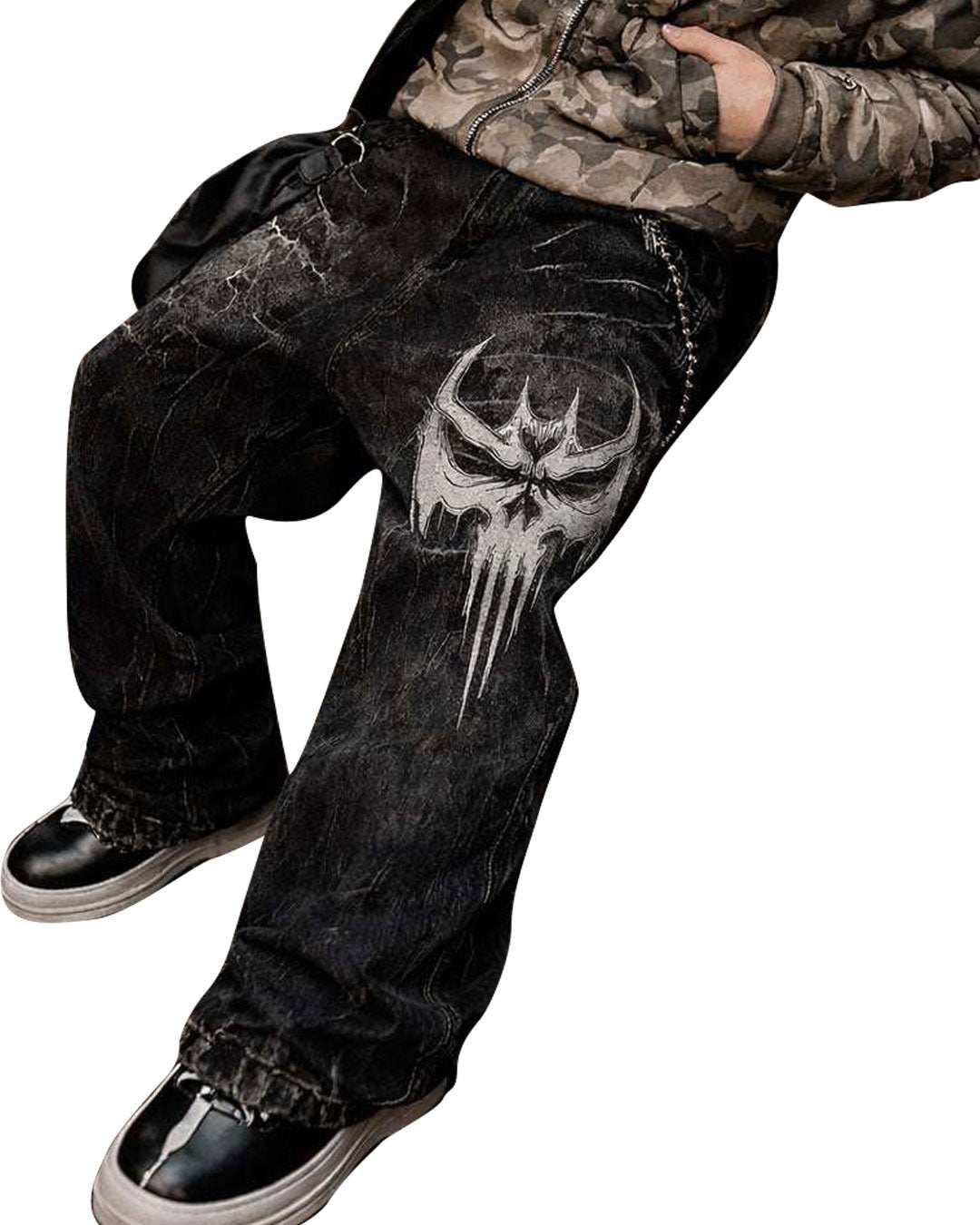 Unisex Gothic Skull Baggy Streetwear Pants