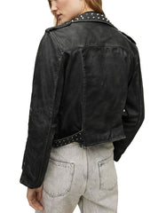 Women's Balfern Studded Leather Biker Jacket -  -  - Trippprs