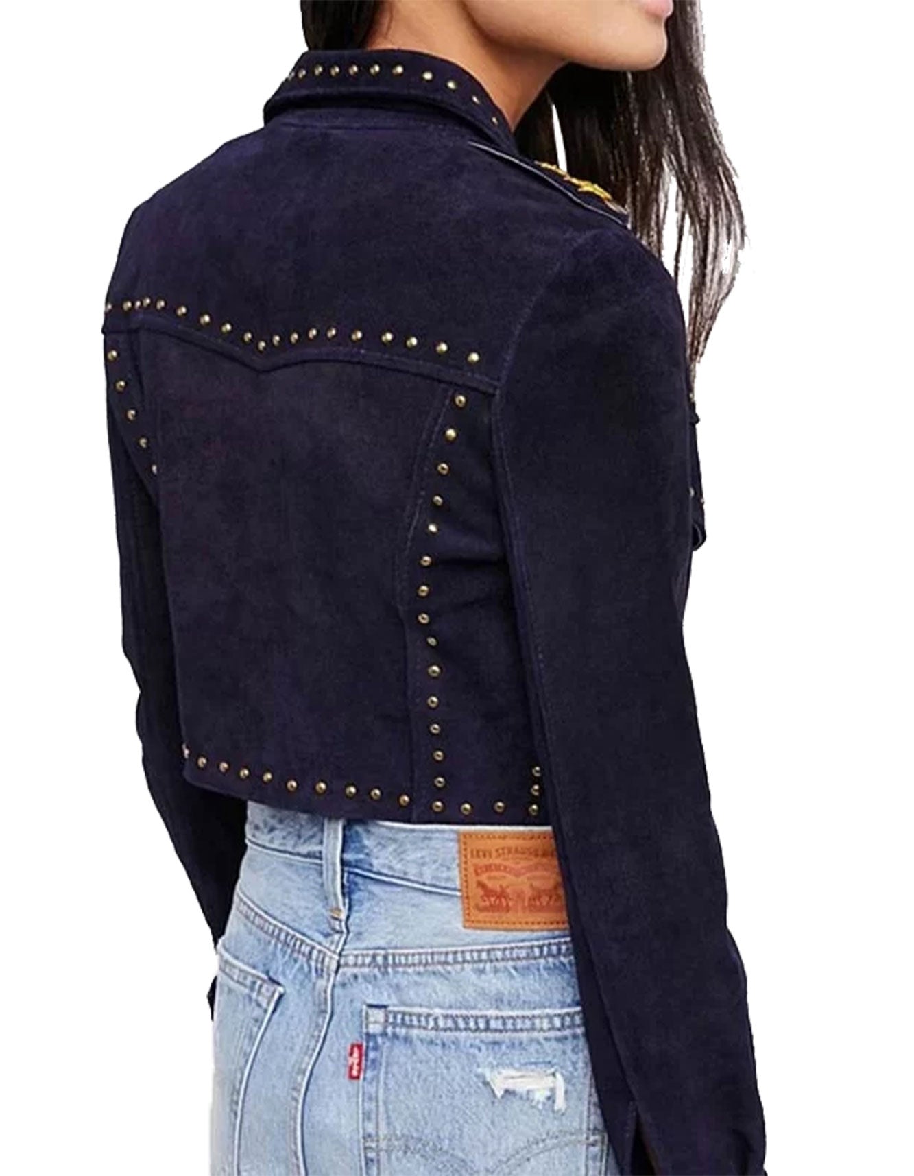 Women’s Cropped Suede Leather Jacket -  -  - Trippprs