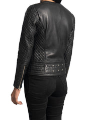 Women's Rock Studded Leather Jacket -  -  - Trippprs