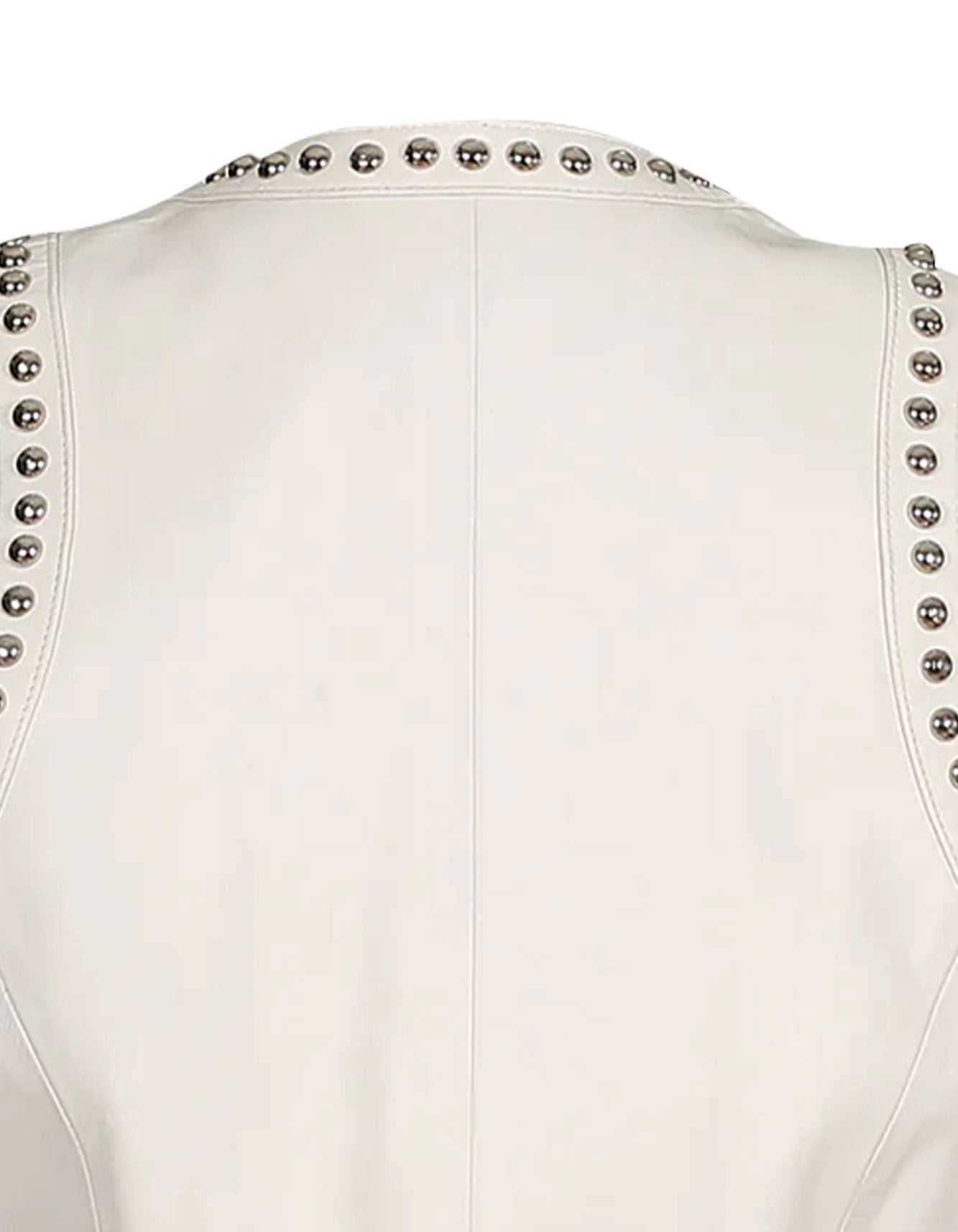 Women's White  Studded Leather Vest -  -  - Trippprs