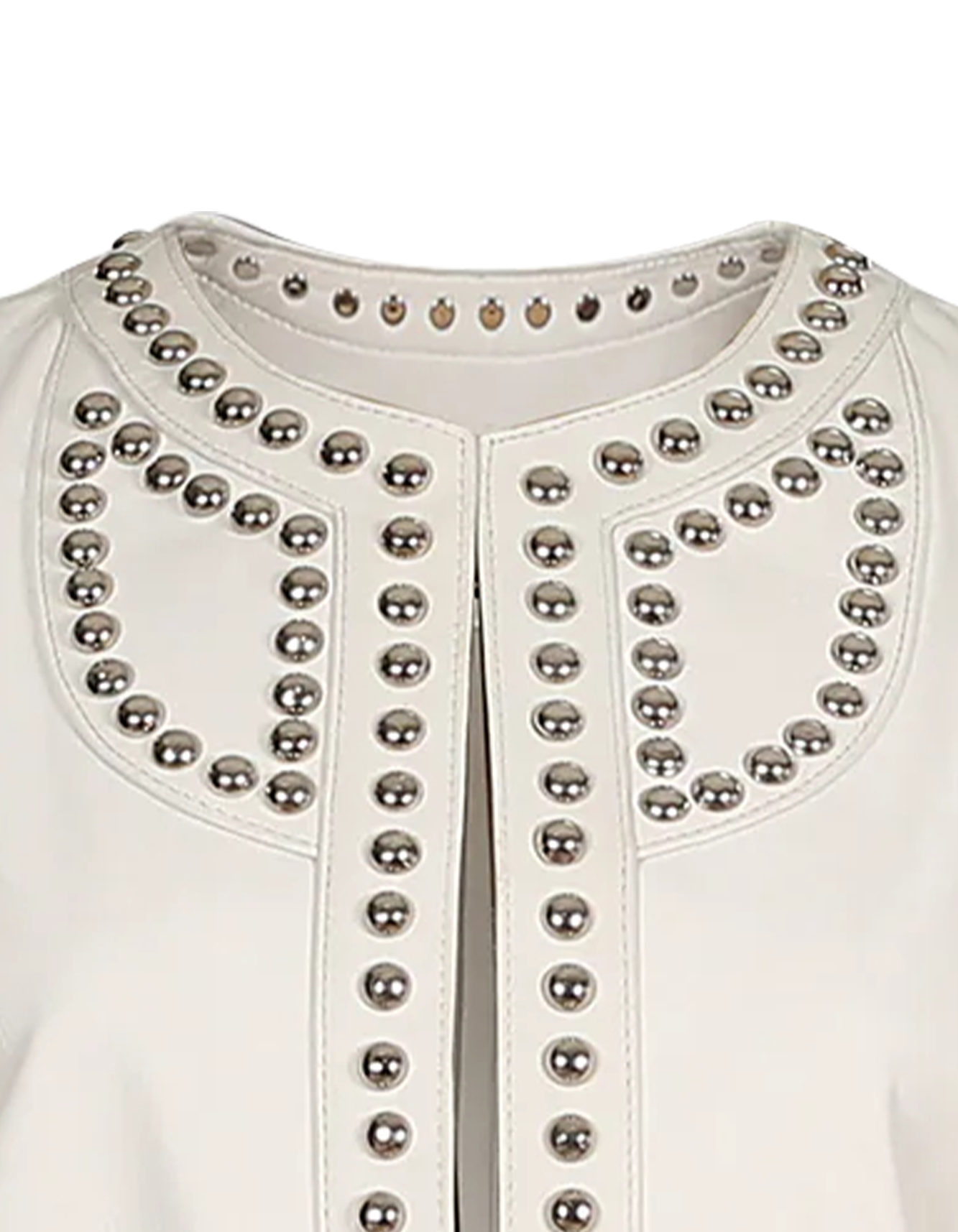 Women's White  Studded Leather Vest -  -  - Trippprs
