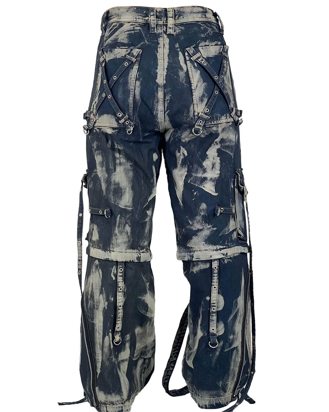Y2K Bleached Blue Denim Cargo Pants