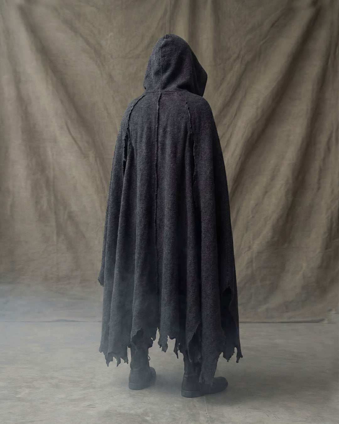 Men's vampire cape shawl hooded cloak with gothic design and medieval style