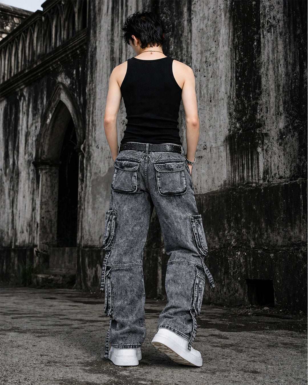 Men’s Wide Leg Denim Pants Relaxed Fit