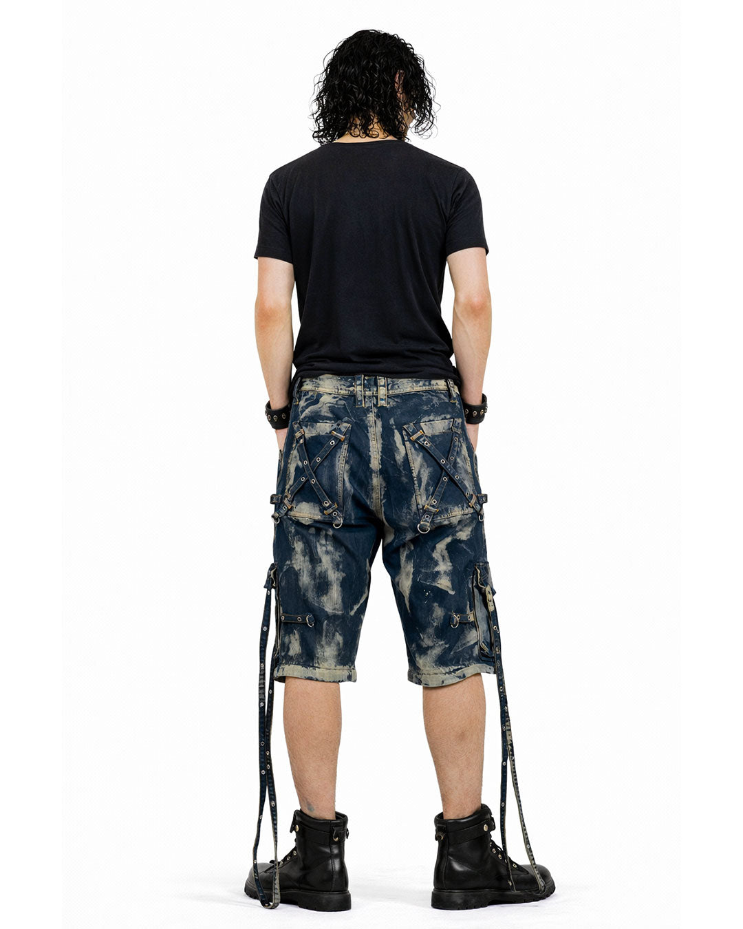 Y2K Bleached Blue Denim Cargo Pants