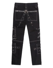 Men's Gothic Punk Rock Pants Casual Cargo Pants Hip Hop Fashion Zippers Streetwear