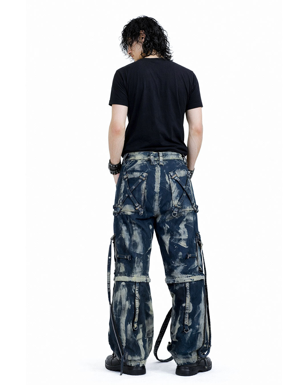 Y2K Bleached Blue Denim Cargo Pants