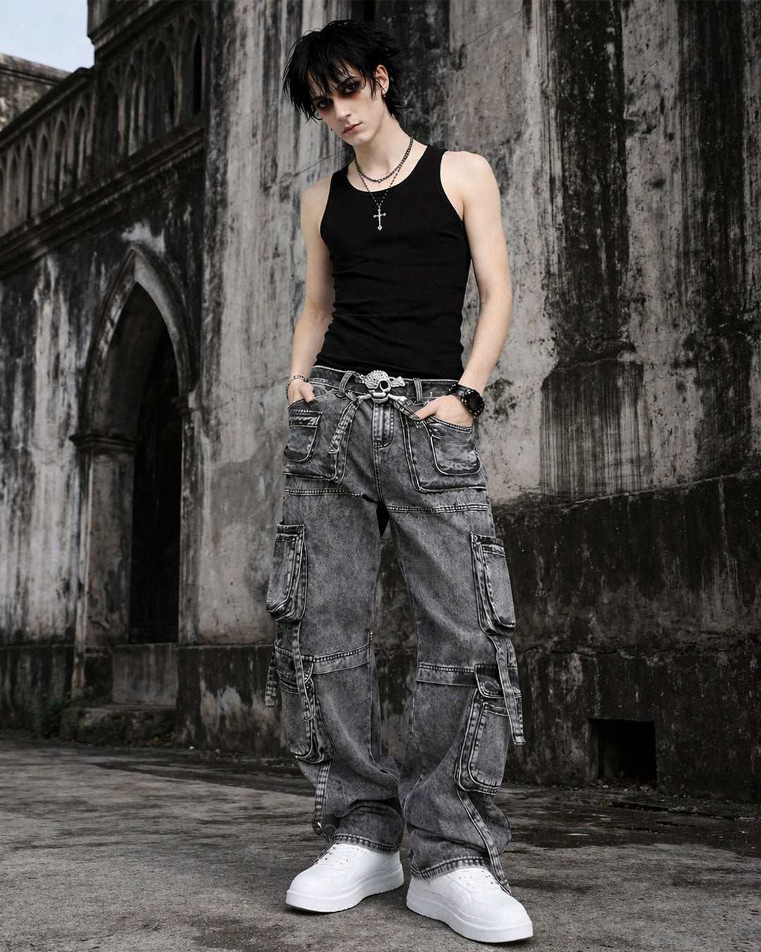 Men’s Wide Leg Denim Pants Relaxed Fit