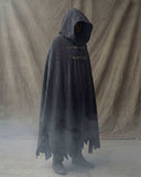 Men's gothic vampire cape shawl with hooded cloak and buckle strap closure