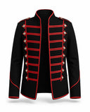 Crimson Black & Red Military Jacket