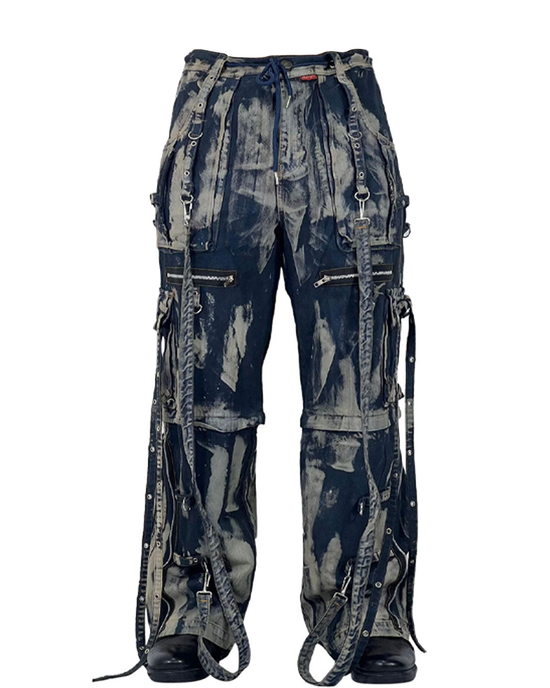 Y2K Bleached Blue Denim Cargo Pants