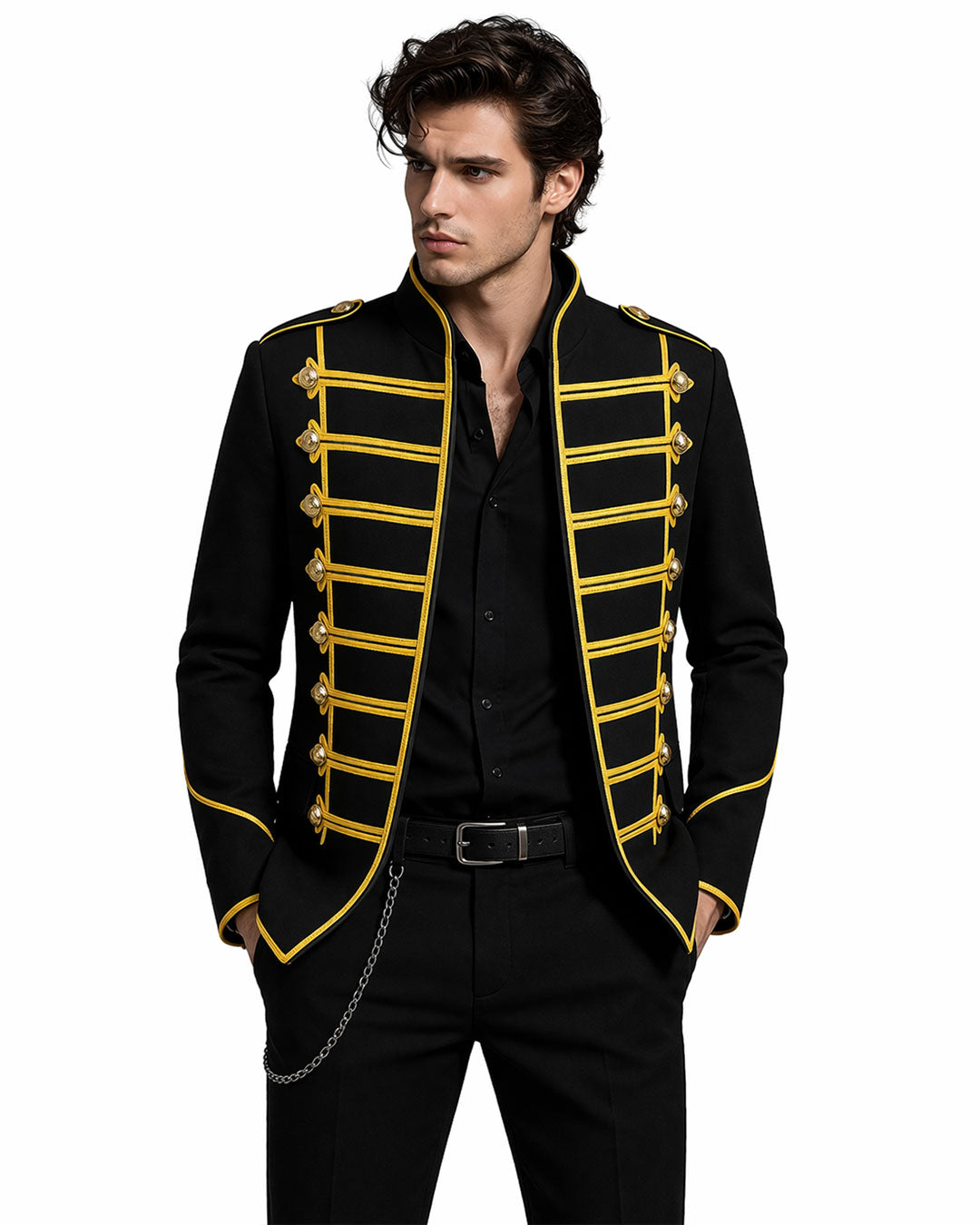 Men’s Black & Yellow Military Jacket