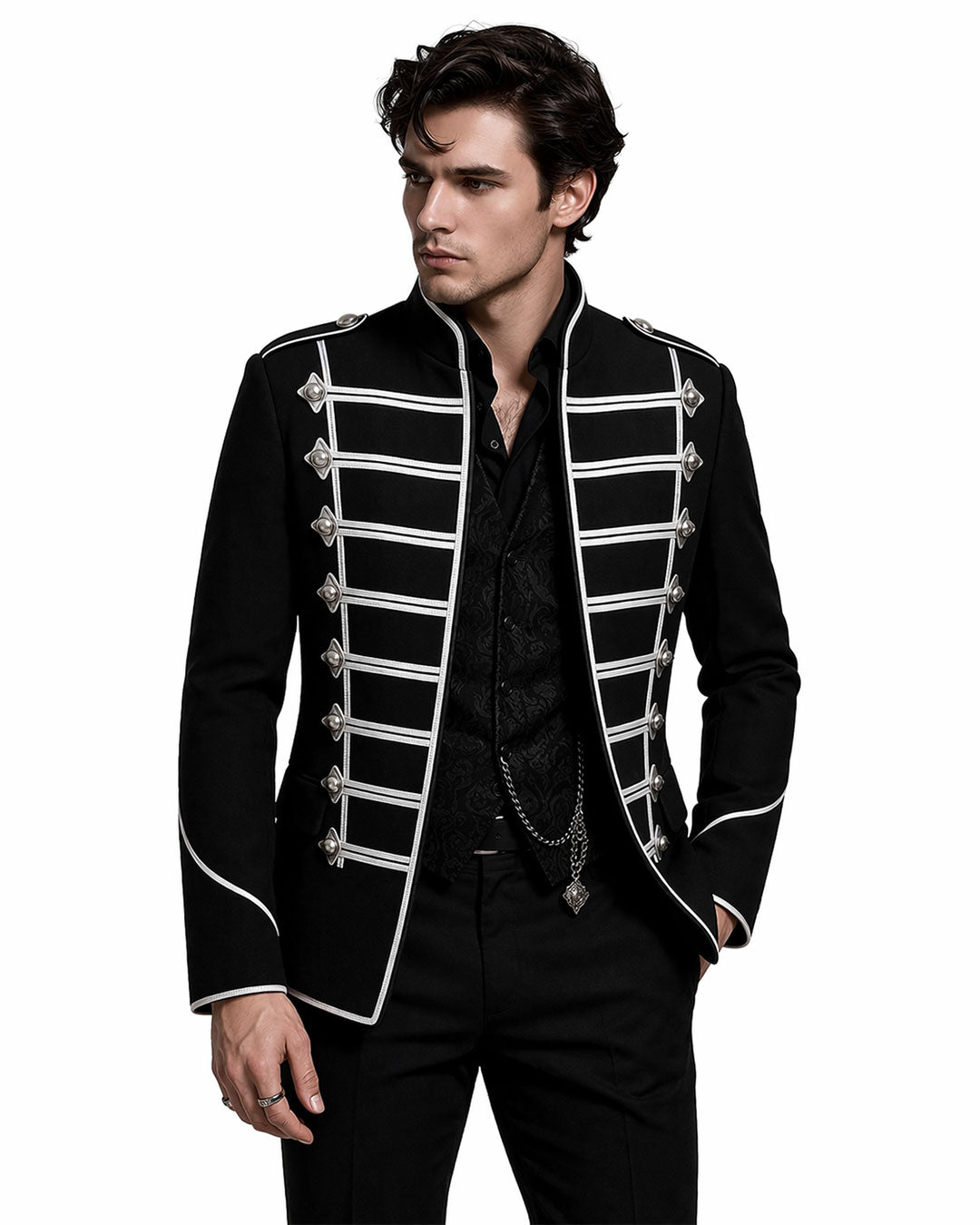 Black & White Military Jacket