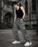 Men’s Wide Leg Denim Pants Relaxed Fit