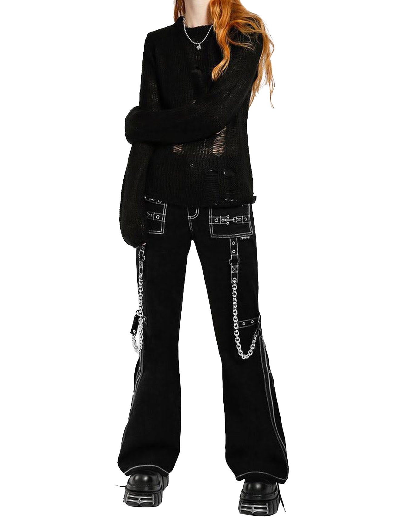 Unisex Night Pant in White Stitch: Modern, Durable Pajama Bottoms