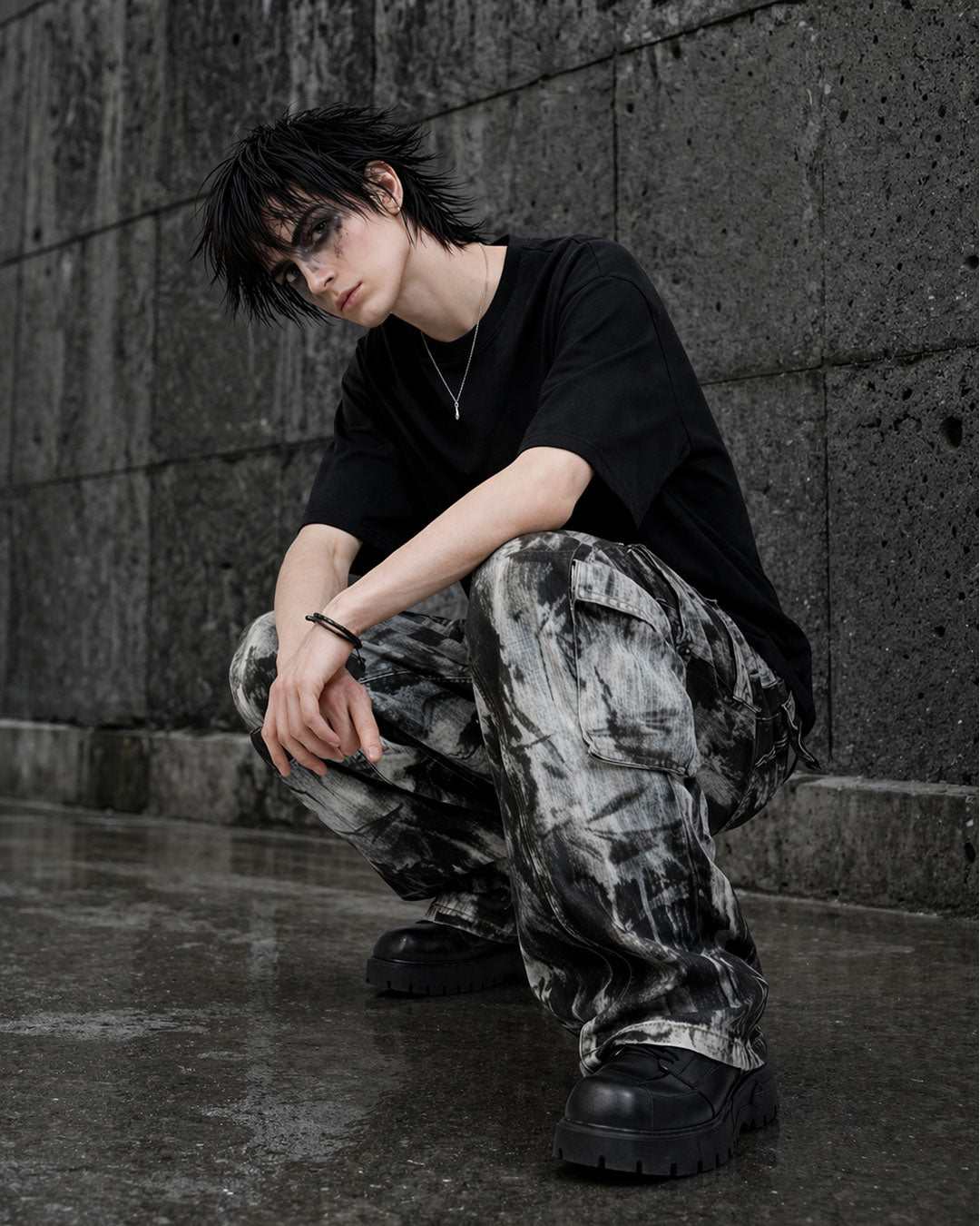 Acid Dye - Men's Gothic Cargo Pants
