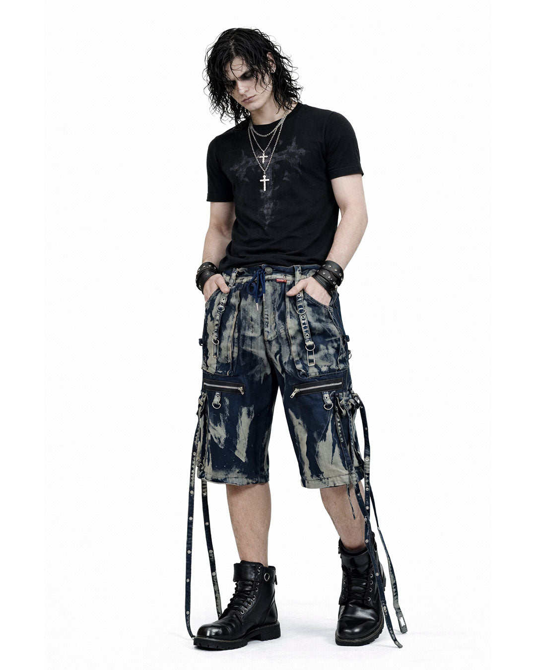 Y2K Bleached Blue Denim Cargo Pants