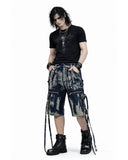 Y2K Bleached Blue Denim Cargo Pants