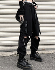 Women’s Techwear Separate Cargo Pants – Multi-Pocket Streetwear