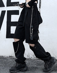 Women’s Techwear Separate Cargo Pants – Multi-Pocket Streetwear