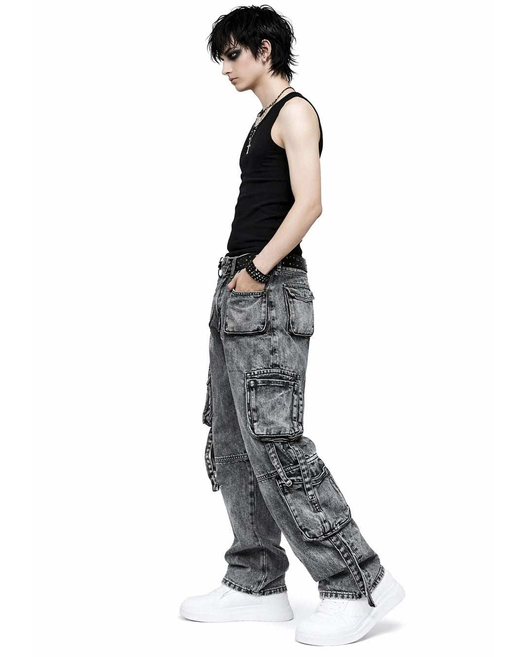 Men’s Wide Leg Denim Pants Relaxed Fit