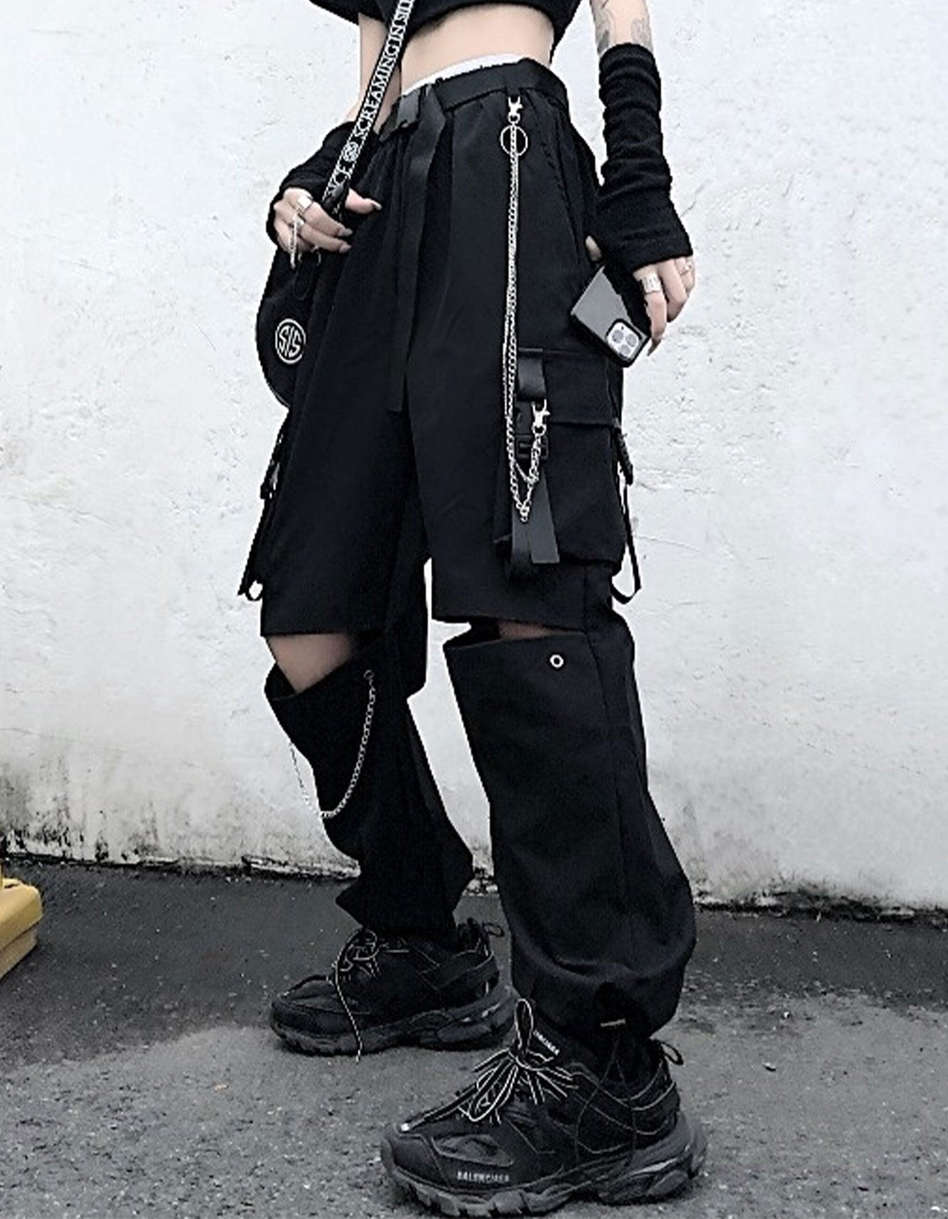 Women’s Techwear Separate Cargo Pants – Multi-Pocket Streetwear