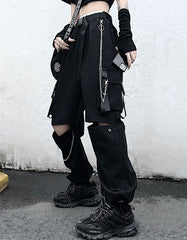 Women’s Techwear Separate Cargo Pants – Multi-Pocket Streetwear